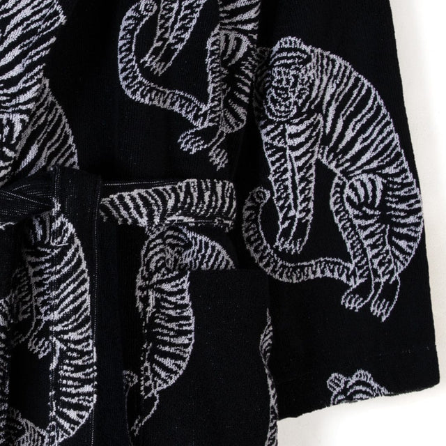 Unisex Towel Robe Sansindo Print Black Cream