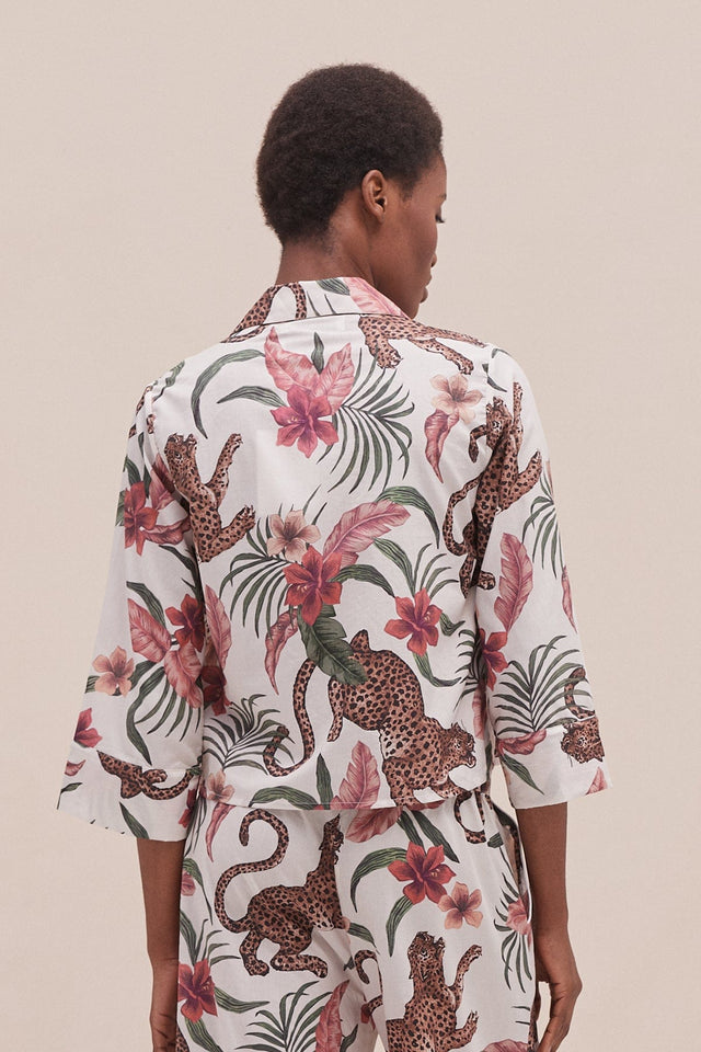 Women's Boxy Shirt Soleia Print Cream