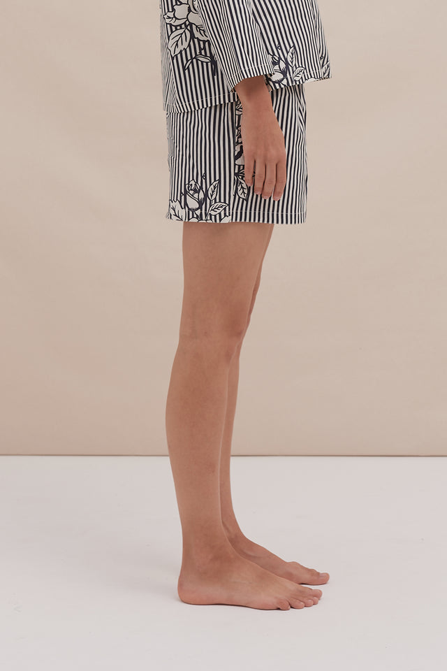 402 Shorts Pinstripe Rose Navy