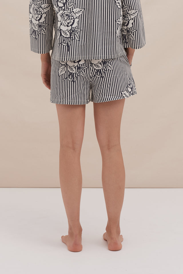 402 Shorts Pinstripe Rose Navy
