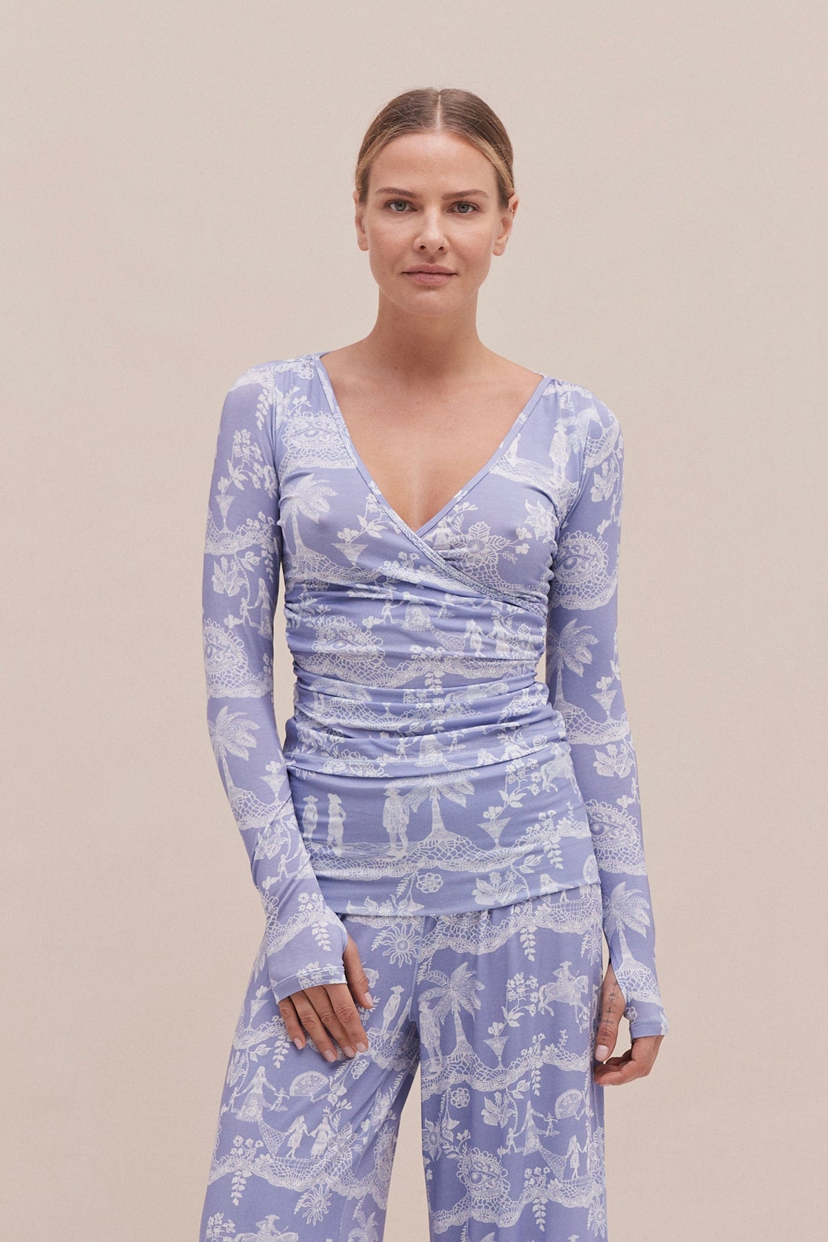 Lyocell Jersey Wrap Top Laced Dream