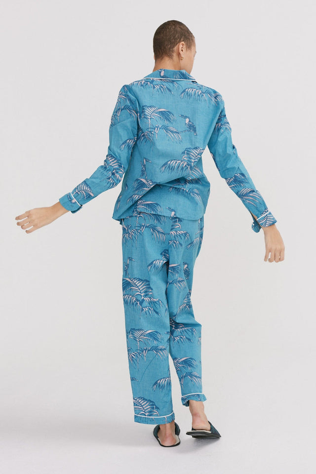 Long Pyjama Set Bocas Print Blue