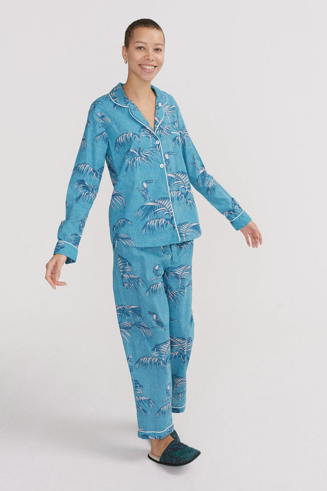 Long Pyjama Set Bocas Print Blue