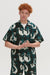 Men’s Cuban Pyjama Shirt Sifaka Print Black/Green