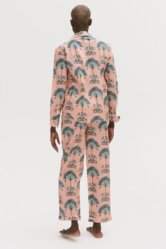 Long Pyjama Set Ravenala Print Pink