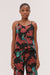 Cami Top Passerine Print Black/Red
