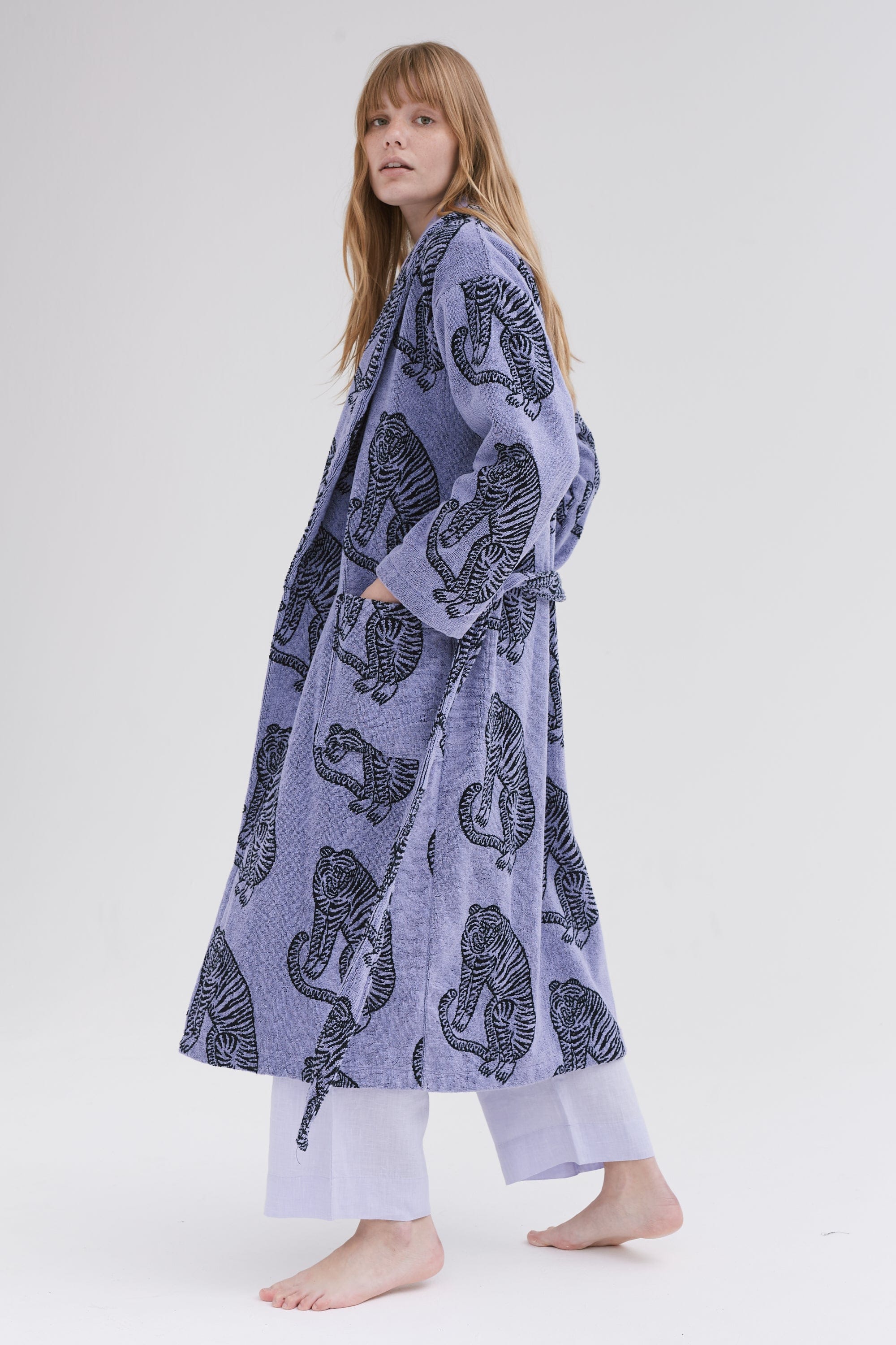 Towel Robe Sansindo Lavender Black