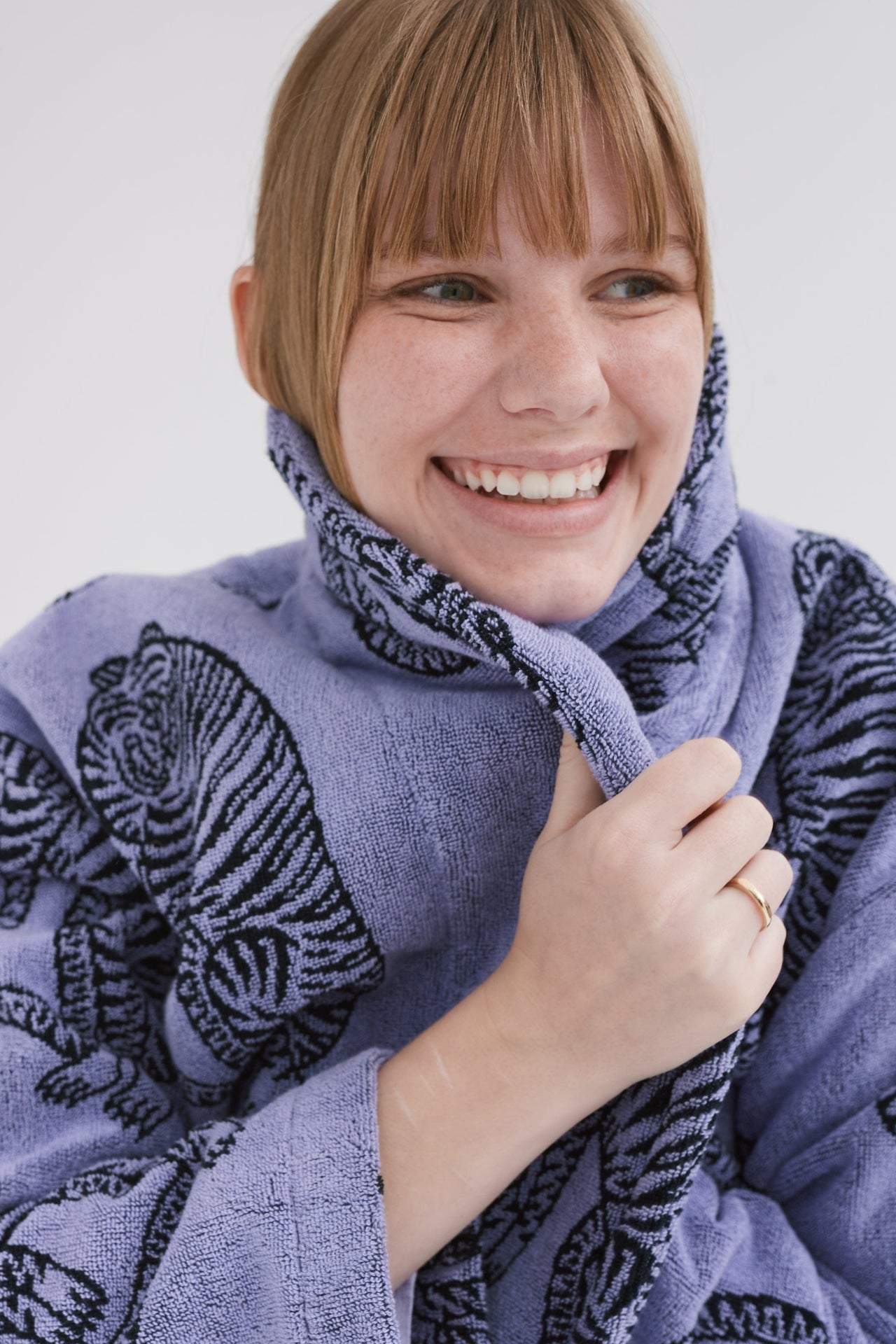 Unisex Towel Robe Sansindo Lavender/Black