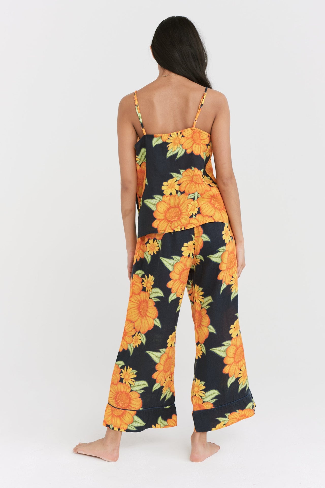 Cami & Wide Leg Set Tithonia Print Navy