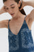Slip Nightie Bandana Print Navy/Cream Linen