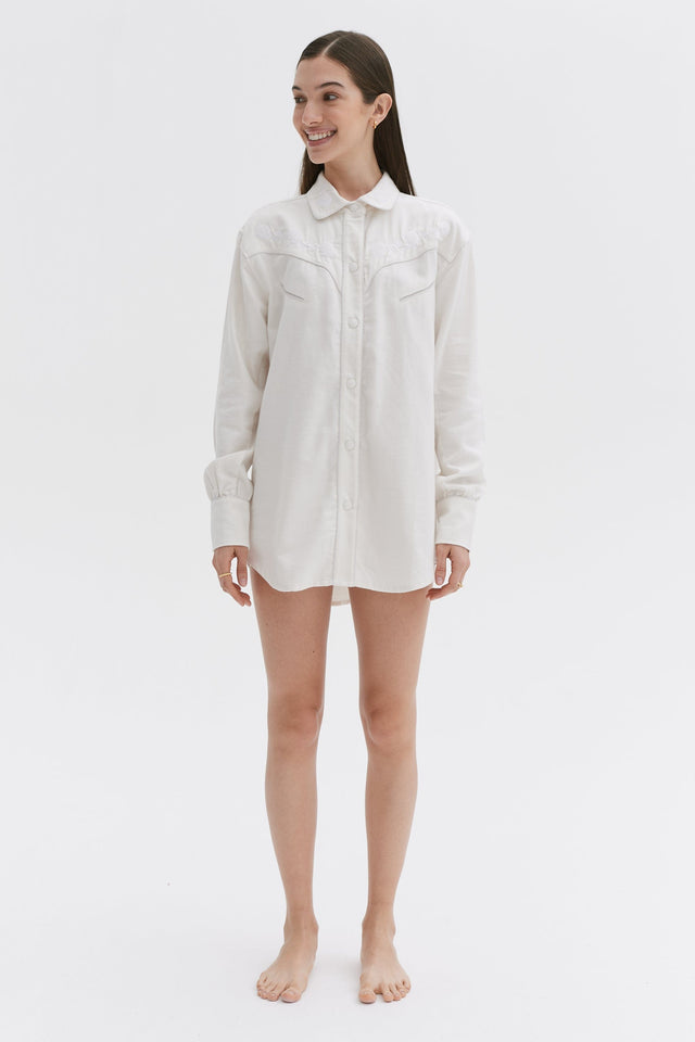The Ranch Lounge Shirt Brushed Twill Cream