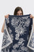 The Most Fancy Italian Wool Blanket Cactus Flower Print Navy/Cream