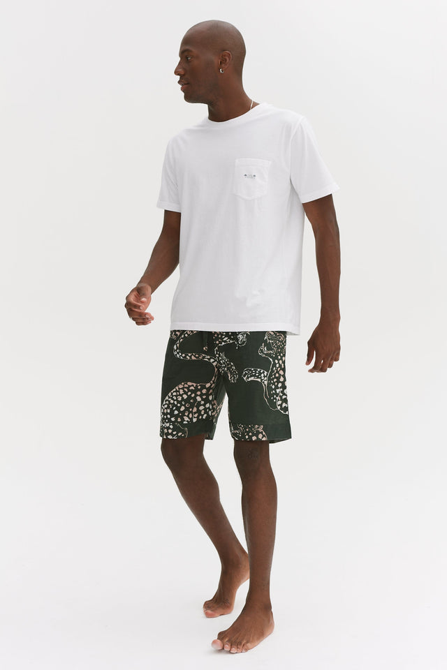 Men’s Tee and Shorts Set White/Jag