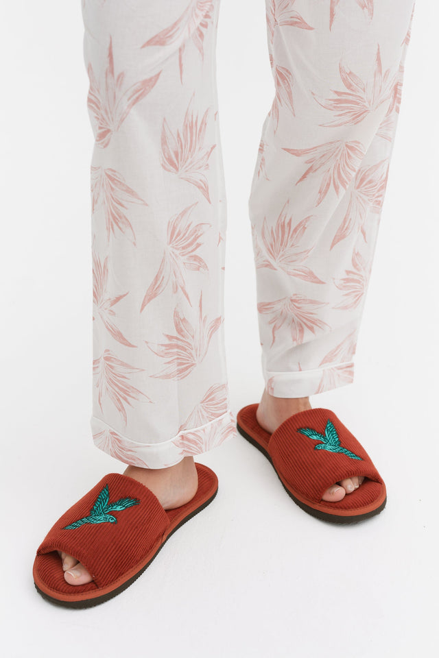 Women's Corduroy Slides The Bromley Parrot Pink/Blue