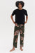 Men’s Tee and Trouser Set Black/Rayas Green