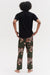 Men’s Tee and Trouser Set Black/Rayas Green