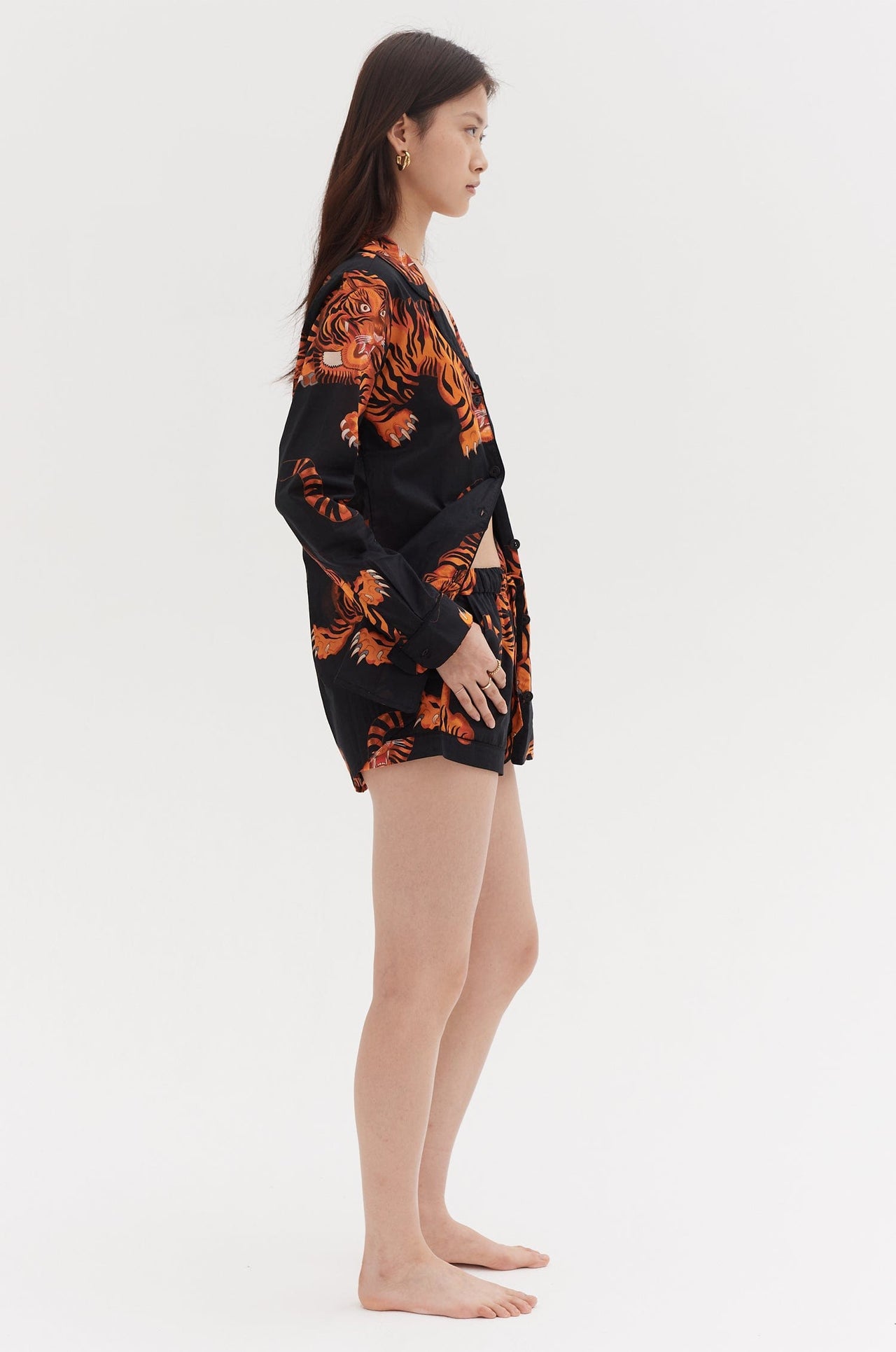 Signature Pyjama Set Rayas Print Black