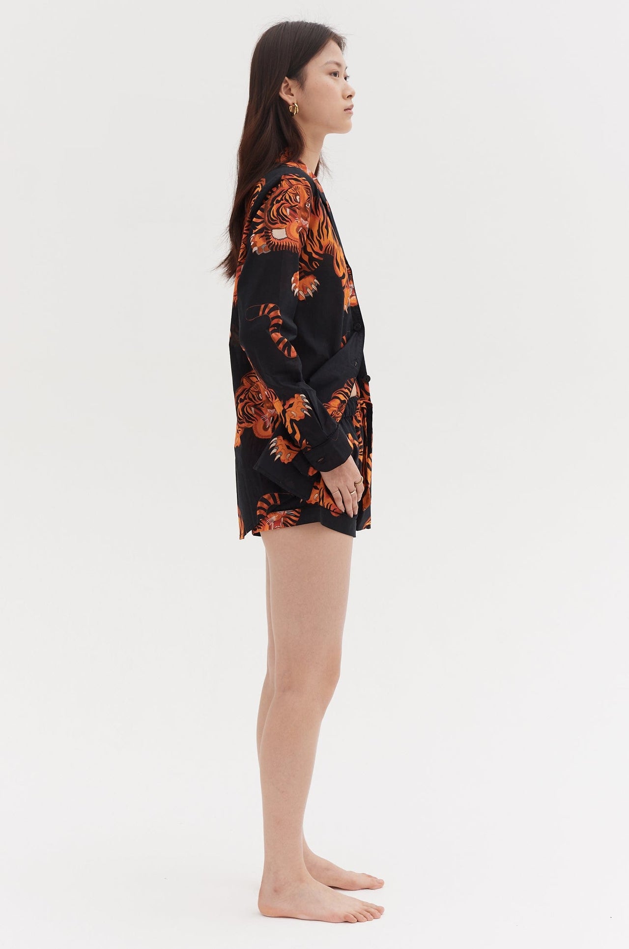 Signature Pyjama Set Rayas Print Black