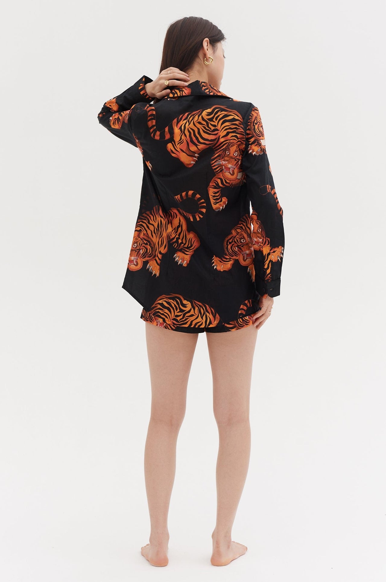 Signature Pyjama Set Rayas Print Black