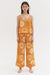 Cami & Wide Leg Set Sol Print Orange Linen