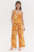 Cami & Wide Leg Set Sol Print Orange Linen