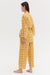 Wrap Set Palm Stripe Print Yellow Linen
