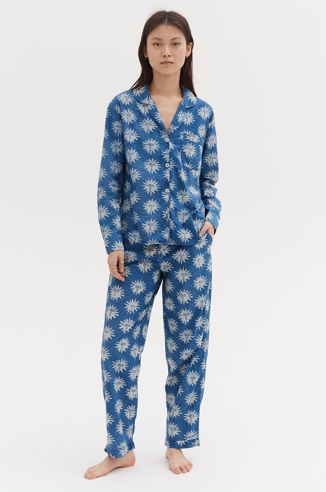 Long Pyjama Set D&D x Ōshadi Helios Print Indigo