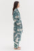 Towel Robe Fern Print White/Green