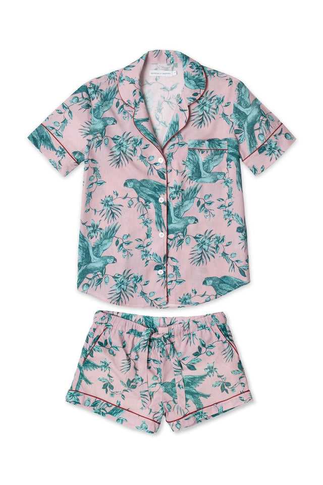 Short Pyjama Set Bromley Parrot Print Pink/Blue