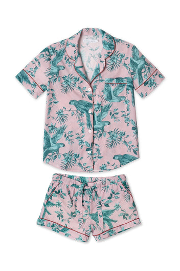 Short Pyjama Set Bromley Parrot Print Pink/Blue – Desmond & Dempsey