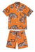 Men’s Cuban Pyjama Set Rayas Print Orange