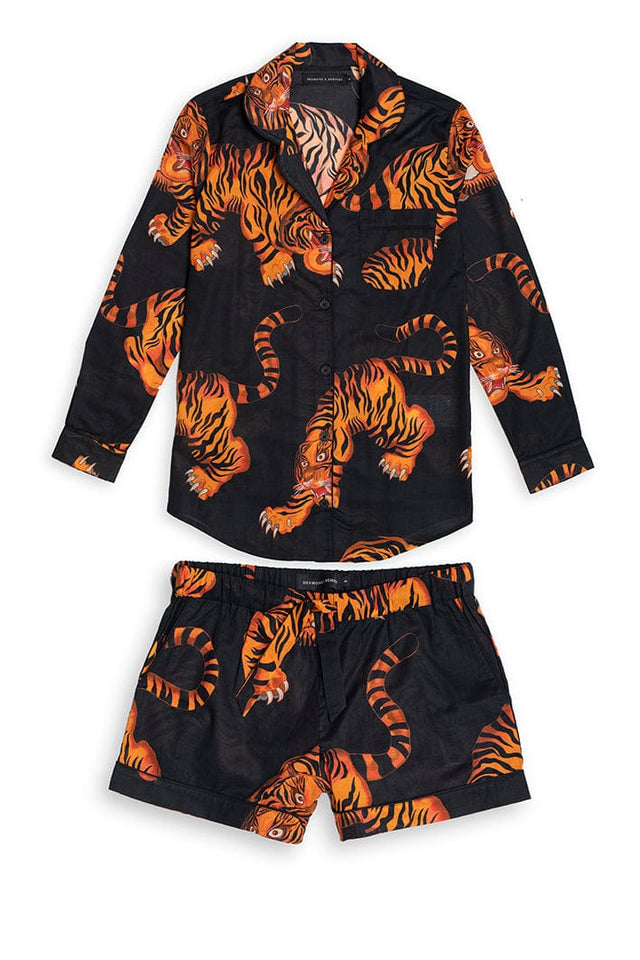 Signature Pyjama Set Rayas Print Black