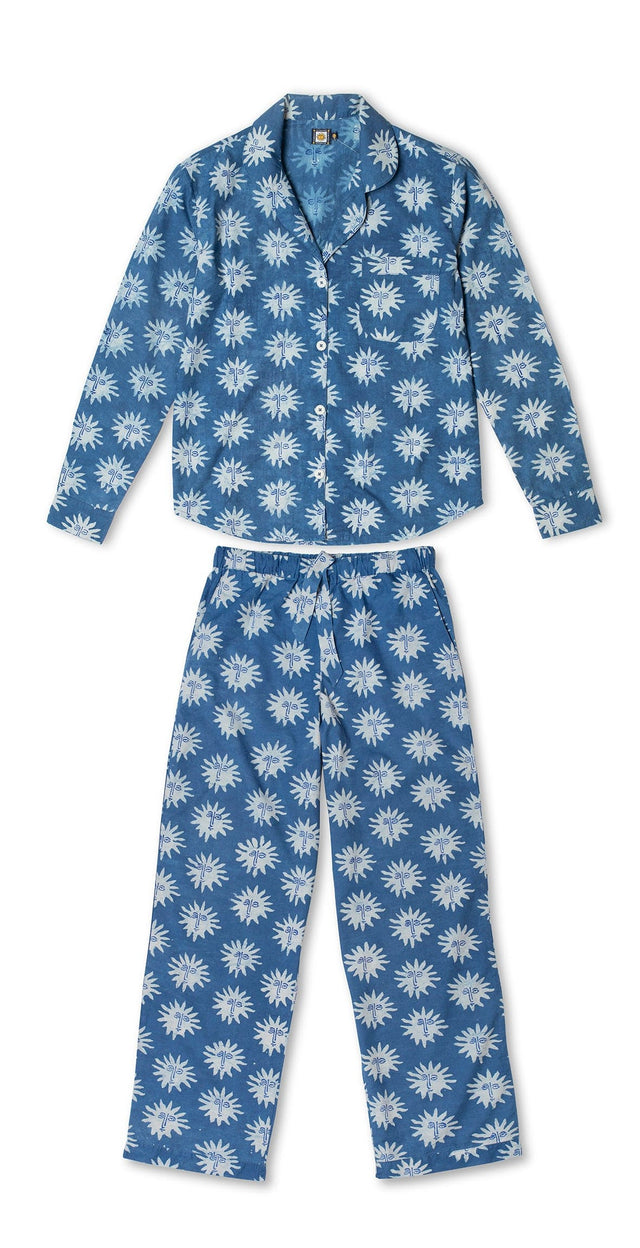 Long Pyjama Set D&D x Ōshadi Helios Print Indigo