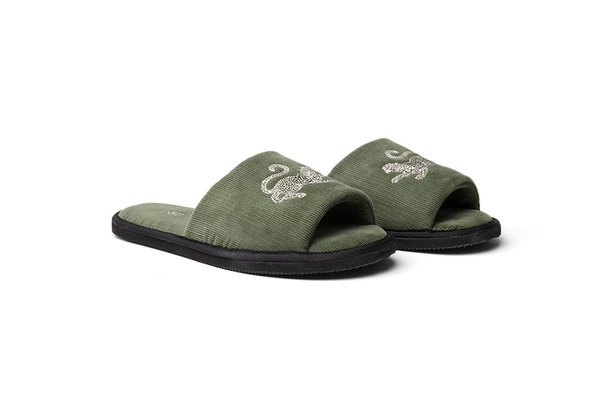 Men’s Corduroy Slides The Jag Print Green