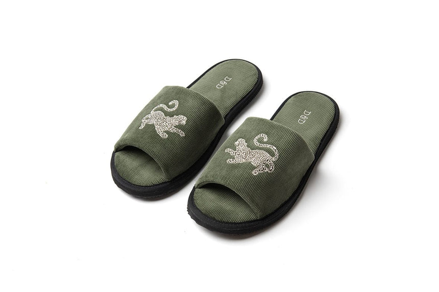 Men’s Corduroy Slides The Jag Print Green