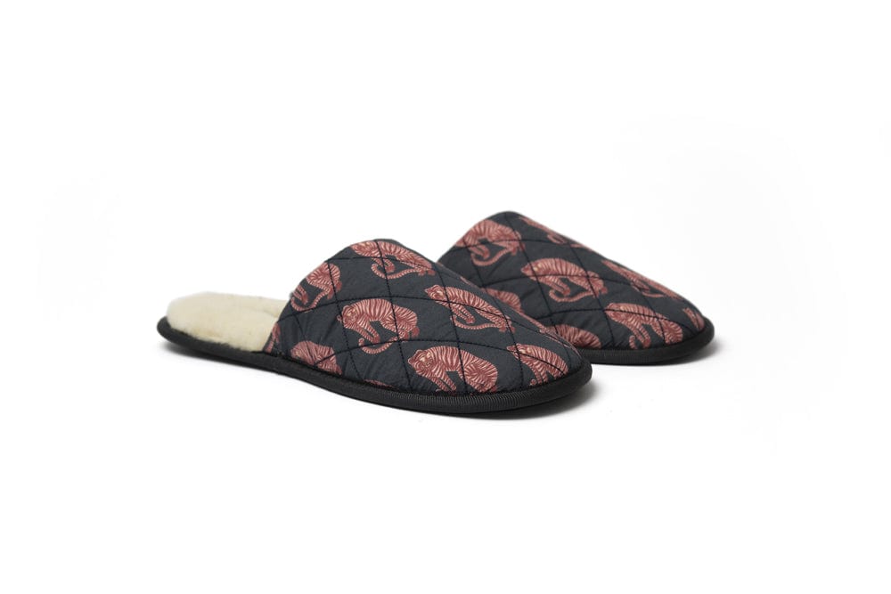 Women's Slippers Sansindo Tiger Print Navy/Pink