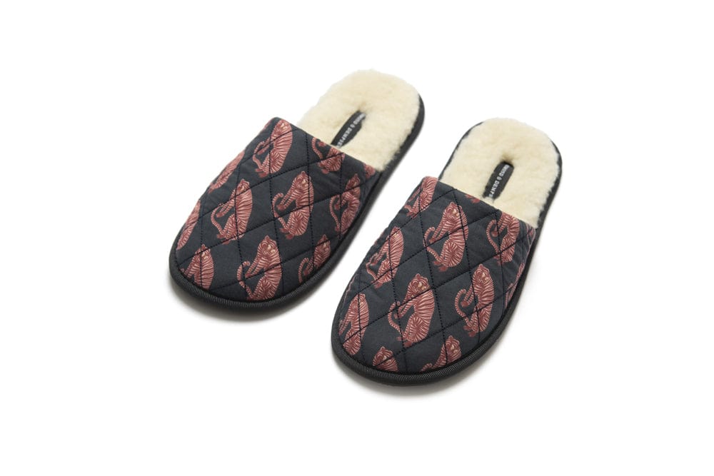 Women's Slippers Sansindo Tiger Print Navy/Pink