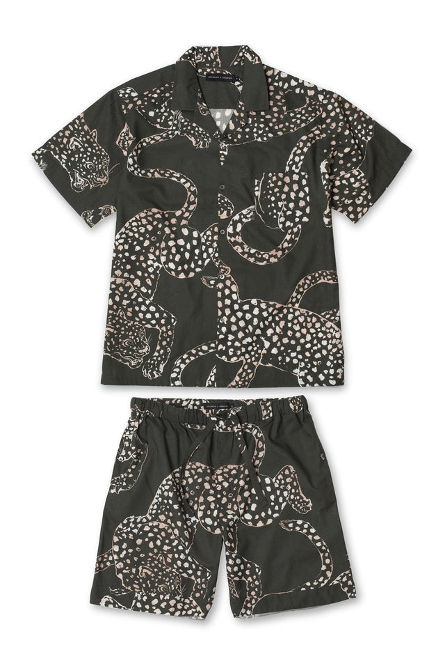 Men’s Cuban Pyjama Set The Jag Print Green
