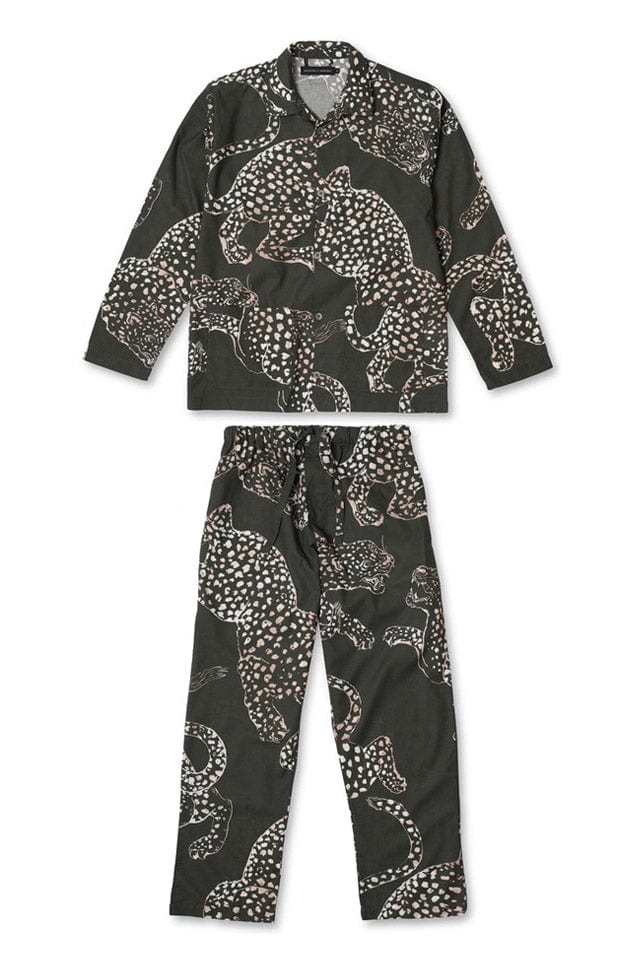 Men’s Pocket Pyjama Set The Jag Print Green