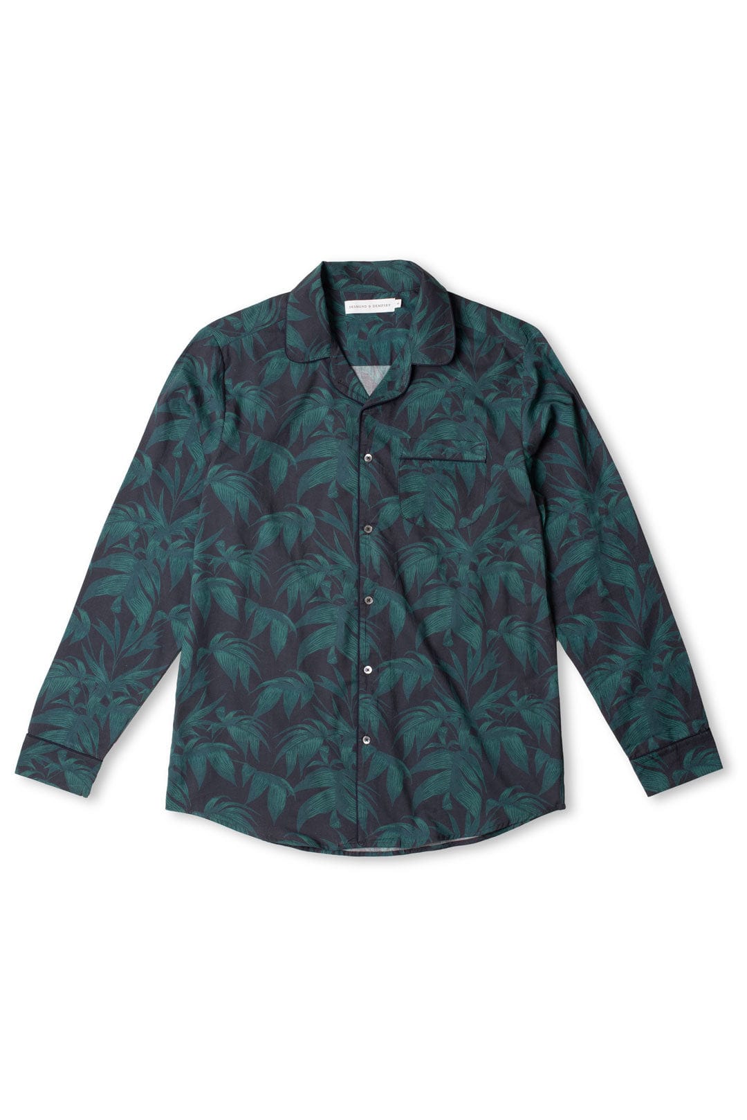 Men’s Pyjama Shirt Byron Tropical Print Navy/Green