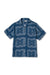Men’s Cuban Pyjama Shirt Bandana Print Navy/Cream Linen