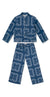 Pocket Pyjama Set Bandana Print Navy/Cream Linen