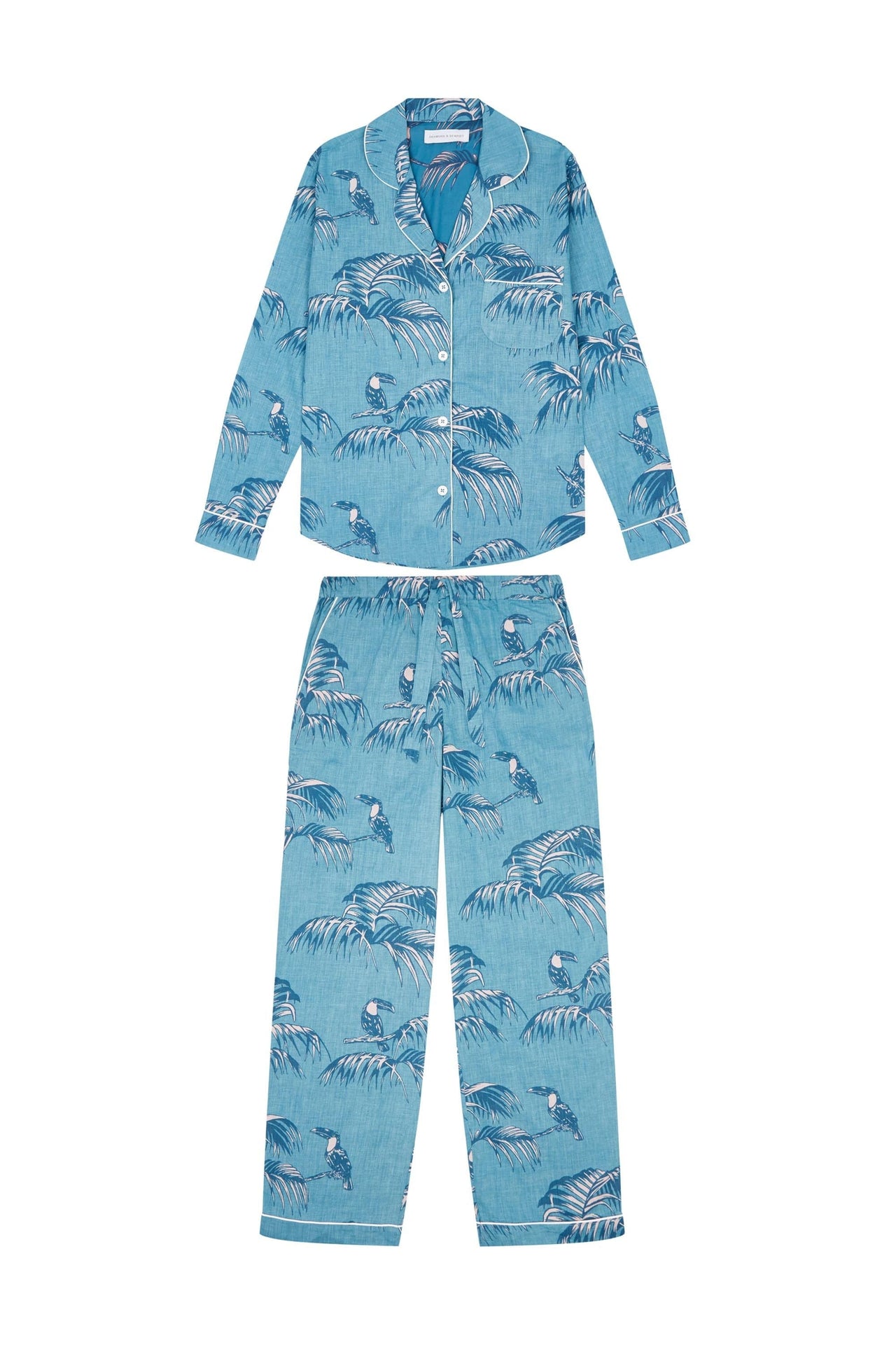 Long Pyjama Set Bocas Print Blue