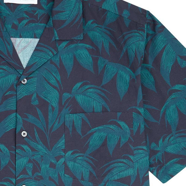 Men’s Cuban Pyjama Set Byron Tropical Print Navy/Green