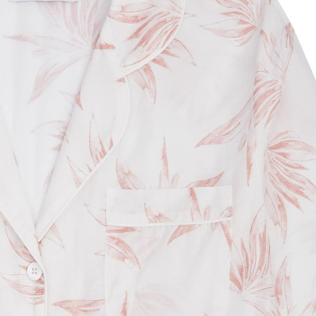 Long Pyjama Set Deia Print White/Pink