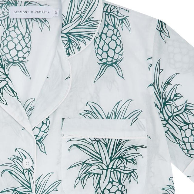 Short Pyjama Set Howie Pineapple Print White/Green