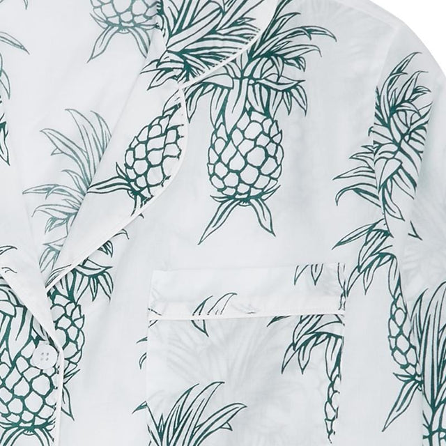 Long Pyjama Set Howie Pineapple Print White/Green