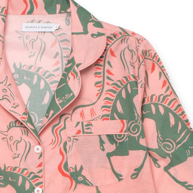 Long Pyjama Set Caballo Horse Print Pink/Green