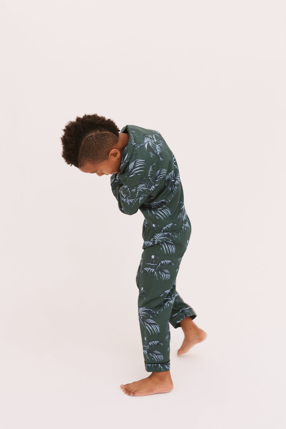 Kids' Long Pyjama Set Bocas Print Green