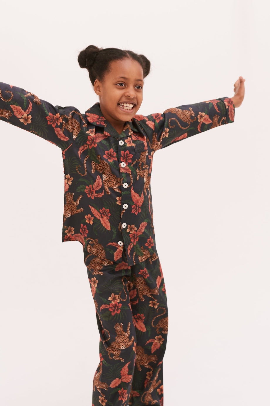 Kids' Long Pyjama Set Soleia Leopard Print Multi